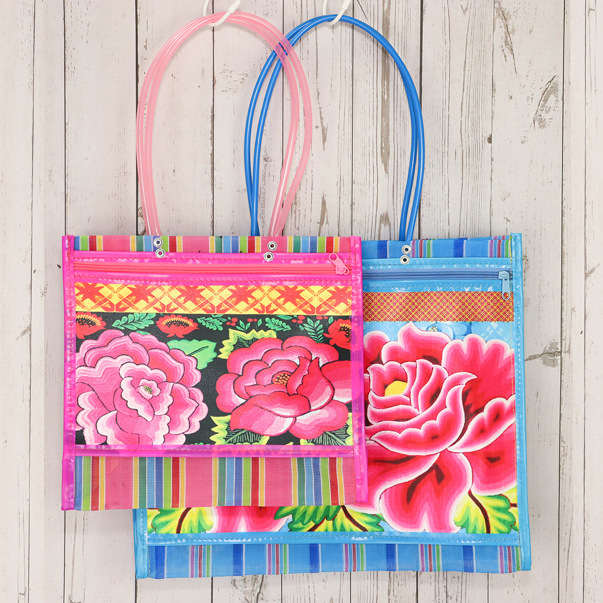 メルカドメッシュトートバッグ 花柄 S メキシコ製 002 - 画像 (2)