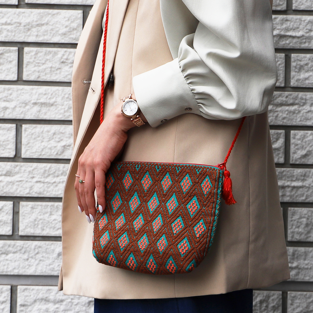 ララインサール織りポシェット メキシコ製 017 - 画像 (2)