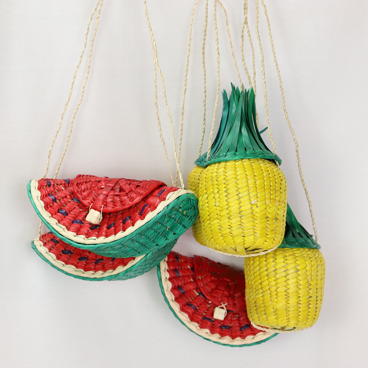 メキシコ手編み パイナップル シュロ製 カゴバッグ ‣ メキシコ輸入雑貨
