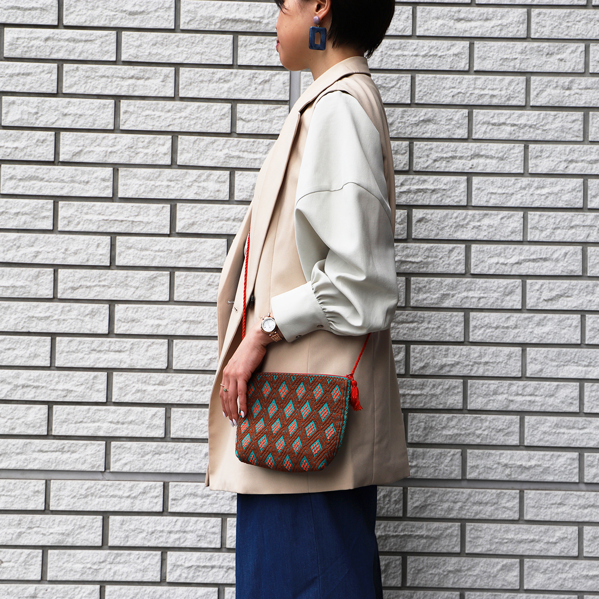 ララインサール織りポシェット メキシコ製 017 - 画像 (3)