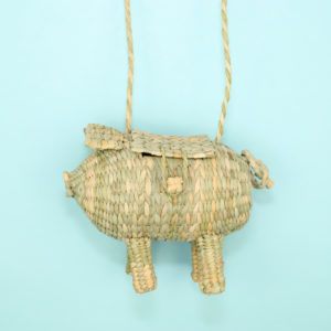 カゴバッグ 豚さん メキシコ製 009