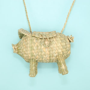 カゴバッグ 豚さん メキシコ製 010