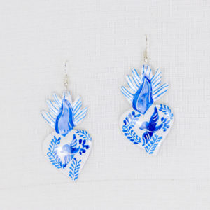 オハラタ ブリキピアス ブルーコラソンハート メキシコ 020